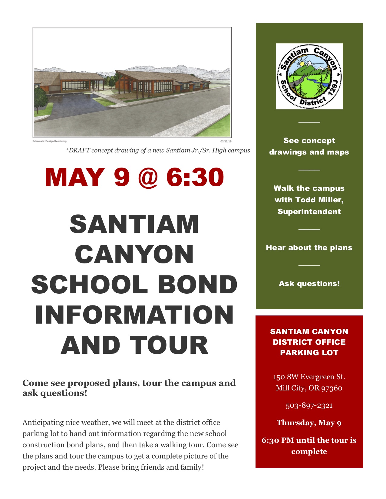 School Bond Information and Tour May 9, 2019